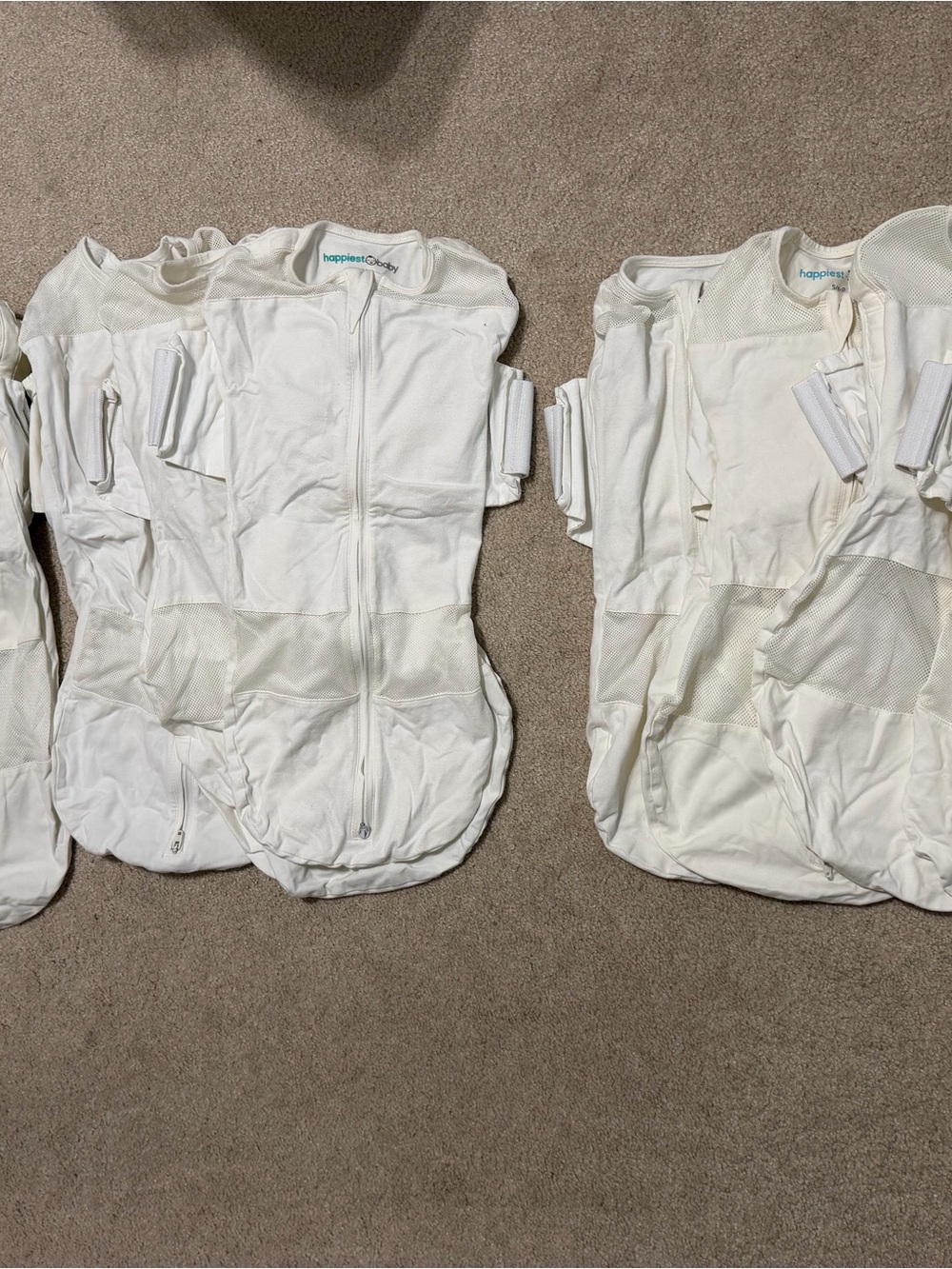 happiest baby White Infant Sleep Sack Swaddle - Soft Zip-Up Pajama